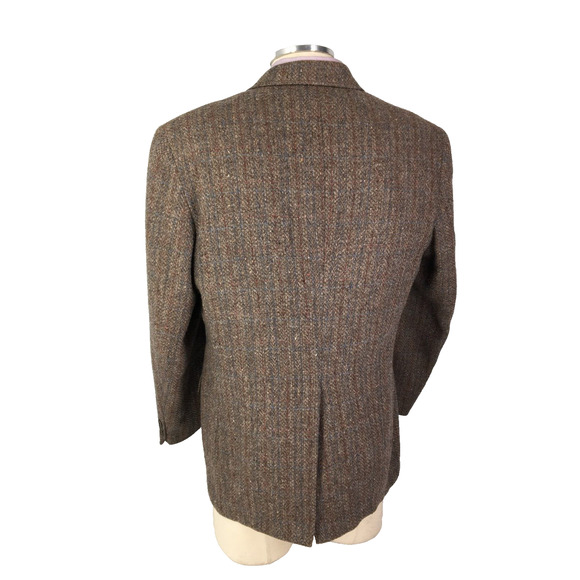 44R Levis USA Mens Vintage Pure Wool Tweed 2 Button Blazer Sport Coat Moss Brown - Picture 6 of 12